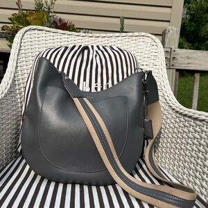 Henri Bendel Grey Leather Crossbody